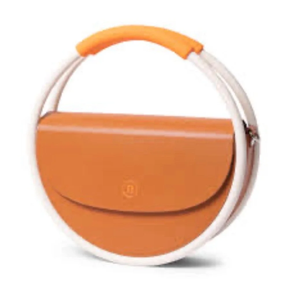 nana-nana HOOP‎ 2-way handbag recycled leather body structured hoop detach chain